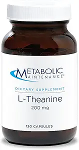Metabolic Maintenance L-Theanine - 200mg Suntheanine Vegan Amino Acid Supplement - Support Mood, Focus + Reduced Stress Response (120 Capsules)