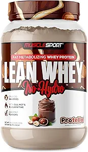 Musclesport Lean Whey Revolution™ Protein Powder - Whey Protein Isolate - Low Calorie, Low Carb, Low Fat, Incredible Flavors - 25g Protein per Scoop - 2lb Protella