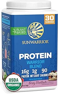 Sunwarrior Vegan Orgánica Protein Powder Plant-Based TEN BCAA Amino Acids Hemp Seed Soy Free Dairy Gluten Free Synthetic Free Non-GMO ← Berry 30 Servings ← Warrior Blend
