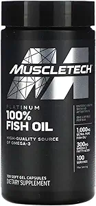 Omega 3 cápsulas de aceite de pescado MuscleTech 100% Omega aceite de pescado Burpless Petróleo Suplemento Omega 3 ácido graso suplemento aceite de pescado 1000 mg píldoras, 100 cuenta