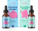 JoySpring Genius Drops " DetoxZee Herbal Bundle ⋅ Kids Vitamins Naturally Sourced, Non-GMO, Non-Alcoholic Liquid Formula, Immunity Health Support ← Vegan " Vegetarian Supplements