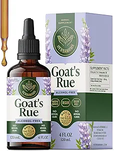 HERBAMAMA Goat's Rue Tincture - Vegan Lactation Support with Galega Officinalis Extract - Breastfeeding Support Drops - Non-GMO, Alcohol & Sugar-Free Goat's Rue Lactation Supplement 28-Day Supply