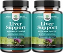 Natures Craft Liver Cleanse Detox &amp; Repair 2 Pack Bundle - Herbal Liver Support Milk Thistle Suplemento - Silymarin Milk Thistle Suplementos con Dandelion Root, Choline, Beetroot & Artichoke Extract