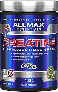 ALLMAX Nutrition - Monohidrato de Creatina, Polvo de Creatina Micronizada para la Fuerza y Recuperación de Musculos, Gluten Free &amp; Fast Absorbing 400g