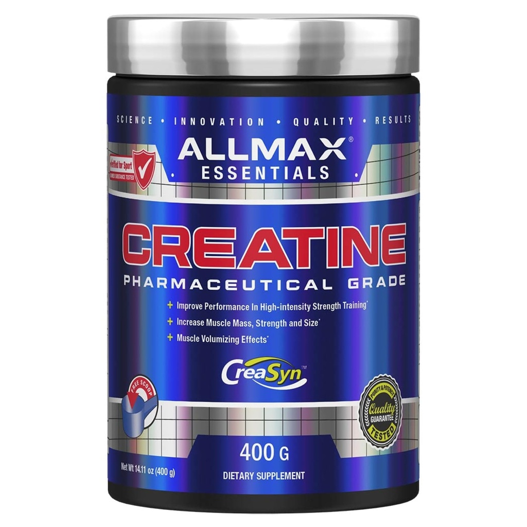 ALLMAX Nutrition - Monohidrato de Creatina, Polvo de Creatina Micronizada para la Fuerza y Recuperación de Musculos, Gluten Free &amp; Fast Absorbing 400g