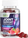 Suplemento de soporte conjunto - Glucosamina de fuerza adicional Gummy soporta articulaciones Salud &amp; Flexibilidad para la espalda, rodillas, manos - Vitamina Natural E Apoyo inmunológico - Mejores Gummies para Hombres Mujer - 60 Gummies