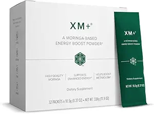 Isagenix XM+ - Natural Energy Support Drink Powder - Infused with Green Tea - Made with Shade-Dried Moringa Leaves - Individual Serving Packets (32 Servings)