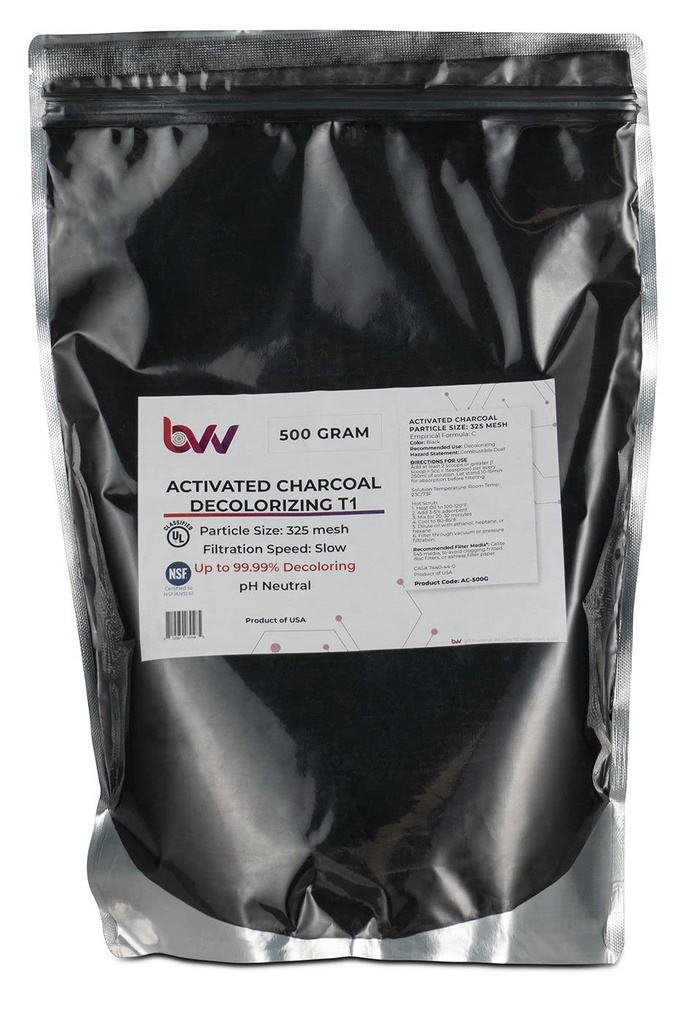 BVVV Activeted Hardwood Carbon Decolorizing T1 (100% Hardwood Charcoal)-1000 Grams