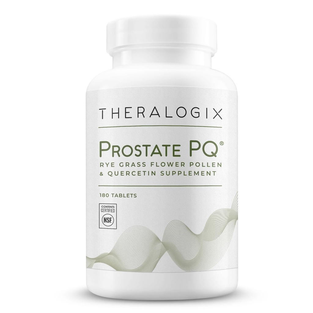 Theralogix Prostate PQ - Rye Grass Pollen Extract " Quercetin Supplement - 90-Day Supply - Antioxidant Support for Prostate " Pelvic Health " Urinary Tract Function* - NSF certificado - 180 Tablets