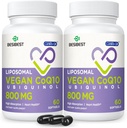 Liposomal Ubiquinol CoQ10 800 MG Softgel, alta absorción CoQ10 Ubiquinol Suplemento, Active Coenzyme Q10 800mg, potente antioxidante para la función cerebral del corazón, producción de energía, 120 Vegan Softgels