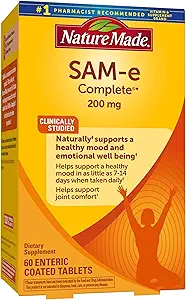 Nature Made SAM-e 200 mg Complete, Suplemento dietético para el soporte de orina, 60 Tabletas, 30 Day Supply
