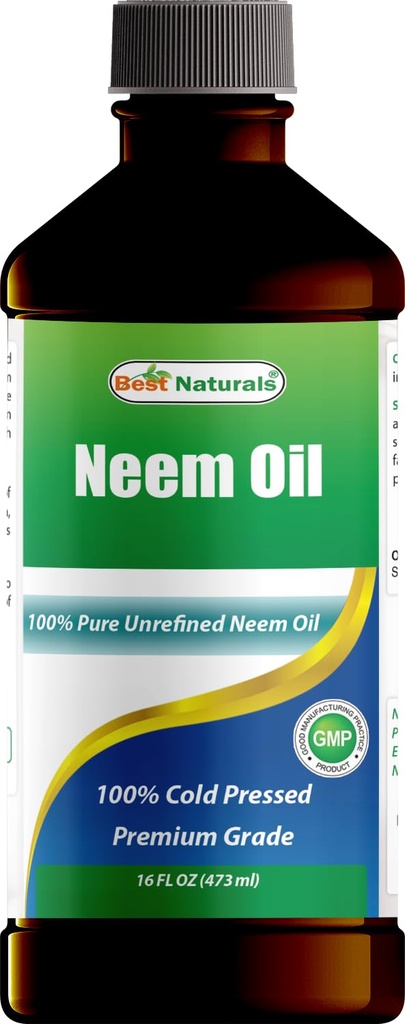 Mejores Naturales 100% puro Neem Oil, 100% frío prensado y sin refinar - 16 OZ (1 botella)