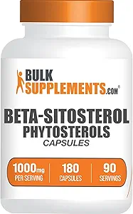 BulkSupplements.com Fitosterols Capsules - Phytosterols Suplemento, Beta Sitosterol Capsules, Phytosterol 1000mg - Gluten Gratis, 2 cápsulas por Serving, 180 cápsulas (Pack of 1)