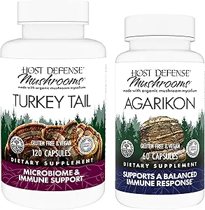 Host Defense Bundle with Turkey Tail Capsules, 120 Conde " Agarikon Capsules, 60 Conde - Apoyo Digestivo " Salud Inmune - Apoyo Funciones inmunitarias " Cell Strength*