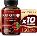 GriMed Berberine Suplemento 9,500mg con Ceylon Cinnamon Bitter Melon Apoyos Sistema de Inmunización Saludable - Hecho en EE.UU.