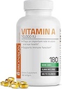 Bronson Vitamina A 10,000 IU Premium Non-GMO Fórmula Apoya Sistema de Visión Saludable &amp; Crecimiento Saludable &amp; Reproducción, 180 Softgels