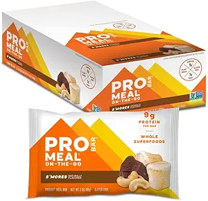PROBAR - MEAL Bar, S'Mores, Non-GMO, Gluten-Free, Healthy, Plant-Based, Whole-Food Ingredients, Natural Energy (12 Conteo)