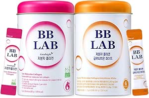 BB LAB [Secret Glow Skin Set] Good Night Collagen, Glutathione White Collagen, Powder Stick Korean Marine Collagen, Fish Collagen, Vitamina C, Glutathione, Fast Absorption, Fruit Flavored