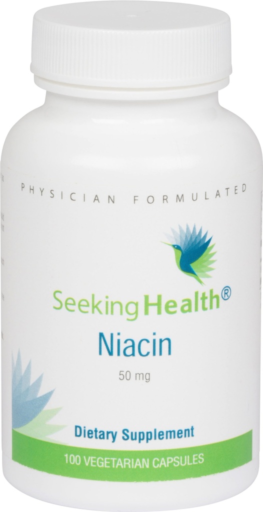 Niacina de salud - Suplemento con Niacina Biodisponible - Apoyo a la producción de energía " Salud de la piel - Suplemento de la piel Fórmula - 50 mg, 100 cápsulas