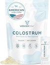 WONDERCOW Colostrum Supplement Powder for Gut Health, Immune Support, Muscle Recovery & Wellness ← Natural IgG Puro Bovine Colostrum Superfood, Unflavored, 30 Servings