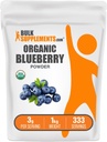 BulkSupplements.com Polvo de arándanos orgánicos - Soporte antioxidante, Suplemento de arándano - Vegan > Gratuito, 3g por ser, 1kg (2,2 libras) (Pack of 1)