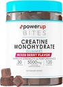 Cretina Monohydrate Gummies for Men &amp; Women, 100% Creatine Mixed Berry Gummies, 5g por Serving + Vegan, Sugar Gratis + Fuerza, Energía, Muscle & Booty Gain - 120 Conde