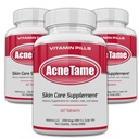 Píldoras de acné- Tame 3 Pack Suplemento- Vitaminas de piel clara Píldora para el tratamiento de la piel oleaginosa, Blemishes hormonales, manchas &amp; Acnes quísticos Suplementos para Mujeres, Hombres, Adolescentes & Adultos- 180 Tabletas