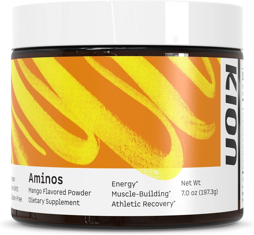 Kion Aminos Aminoácidos esenciales Polvo - Aminoácidos Suplementos Nutricionales, Aminos Polvo, Energía Amino Esencial No Caffeine, EAAs Aminoácidos Polvo, BCAA EAA - 30 Servimientos, Mango