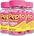 Pepto Bismol Chews, Alivio Digestivo rápido y eficaz de Nausea, Heartburn, Indigestion, Upset Stomach, Diarrhea, 72 Total (3 Packs de 24)