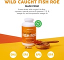 Paleovalley Wild Caught Fish Roe - DHA/EPA, Full Spectrum Omega -3 Fatty Acids - Inflammation, Vision, Mood, Immunity Boost - 28 Servings