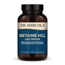 Dr. Mercola Betaine HCL " Pepsin - Suplemento de Apoyo Digestivo para el equilibrio de pH - Ayudas Minerales " Nutrientes Absorción - Ayuda Digestiva - No GMO, libre de gluten " Soy-Free - 90 cápsulas (30 servidos)
