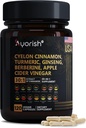 Ceylon Cinnamon Capsule 30:1 Extract Equivalent to 9000mg | Turmeric, Ginseng, Apple Cider Vinegar Berberine Plus Bitter Melon Gymnema, Kutki, Chirata 120 Veg Capsules – 60 Days Supply
