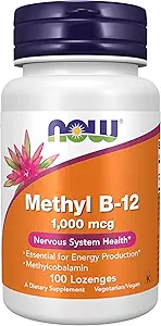 AHORA Suplementos, Metil B-12 (Metilcobalamina) 1.000 mcg, Nervous System Health*, 100 Lozenges