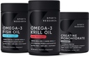 Investigación Deportiva Monohydrate mejorado por la Omega Power House Antártico Krill & Fish Oil con triple fuerza EPA DHA y fosfolípidos, Choline " Astaxanthin - Fit for Champions