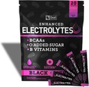 Enhanced Electrolyte Powder Stick Packs (Black Cherry tención 20 Packets) w / 0 Sugar +BCAAs +B-Vitamins Electrolyte Suplemento w Potassium Zinc &amp; Magnesium for Hydration - Keto Electrolytes