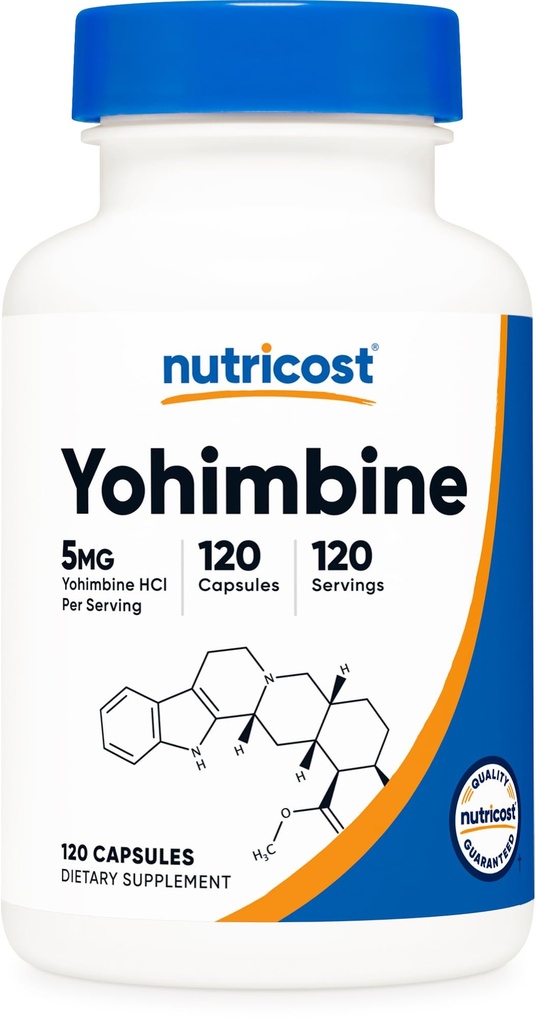Nutricost Yohimbine HCl 5mg, 120 Capsules - Gluten Free and Non-GMO