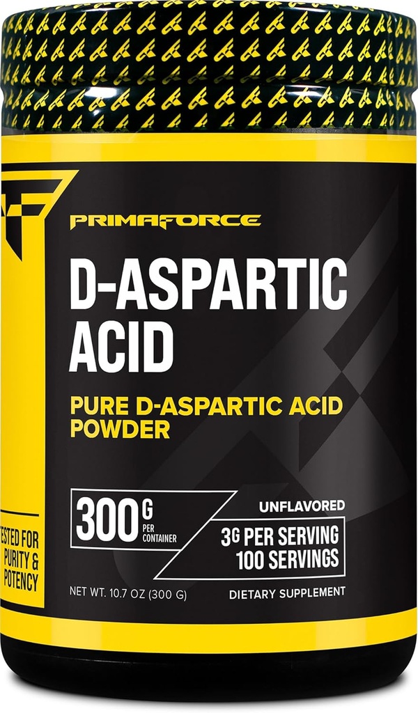 Primaforce D-Aspartic Acid 300 Grams (100 Servings), Unflavored, Vegetarian, Non-GMO