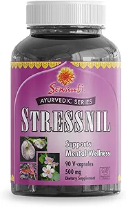 Sewanti Ayurvedic Stressnil Capsules - Herbal Relaxation Supplement- High Potency Extract Capsules 500mg