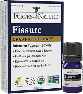 Fuerzas de la Naturaleza – Cuidado de la Fisura Natural, Orgánica (5ml) No GMO, No Productos Químicos Ardientes – Soothe ' Relieve Burning, Throbbing, Stinging, Itchy, Bleeding Tisue Caused by Fissures or Hemorrhoids