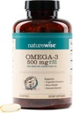 NatureWise Omega 3 Fish Oil - 500 mg por Pill - EPA & DHA - Immune Support, Brain Health &amp; Optimal Wellness - Gluten and Soy Free, Non-GMO - 180 Softgels[6-Month Supply]
