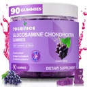 Joint Support Gummies with Glucosamine Chondroitin, Sugar Free, 1500mg Extra Strength with MSM & Turmeric (90 Count)