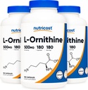 Nutricost L-Ornithine 500mg; 180 cápsulas (3 botellas)