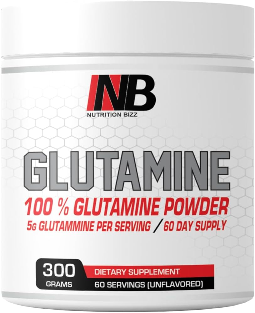 Glutamine Powder 300 Grams Unflavored 60 Days Supply 5 Grams L-Glutamine per Serving