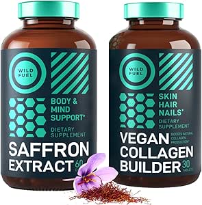 WILD FUEL Vegan Collagen Builder y Saffron Extract Vegan Bundle