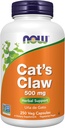 AHORA Suplementos, Claw de Cat 500 mg, Proyecto No GMO Verificado, Suplemento Herbal, 250 Cuenta (Pack of 1)