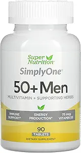 SuperNutrition SimplyOne Multi-Vitamin for Men 50+, 90 Count (Pack of 1)