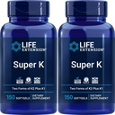 Super K, 150 Softgels (Pack of 2) con vitaminas K y K2