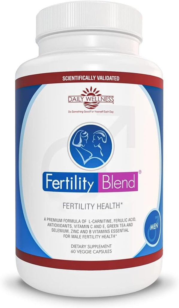 Bienestar diario para hombres - Suplementos de fertilidad masculina, píldoras de vitamina Blend - Conteo masculino Preconcepción para él - Suplementos de fertilidad para hombres - 60 cápsulas, 1 paquete