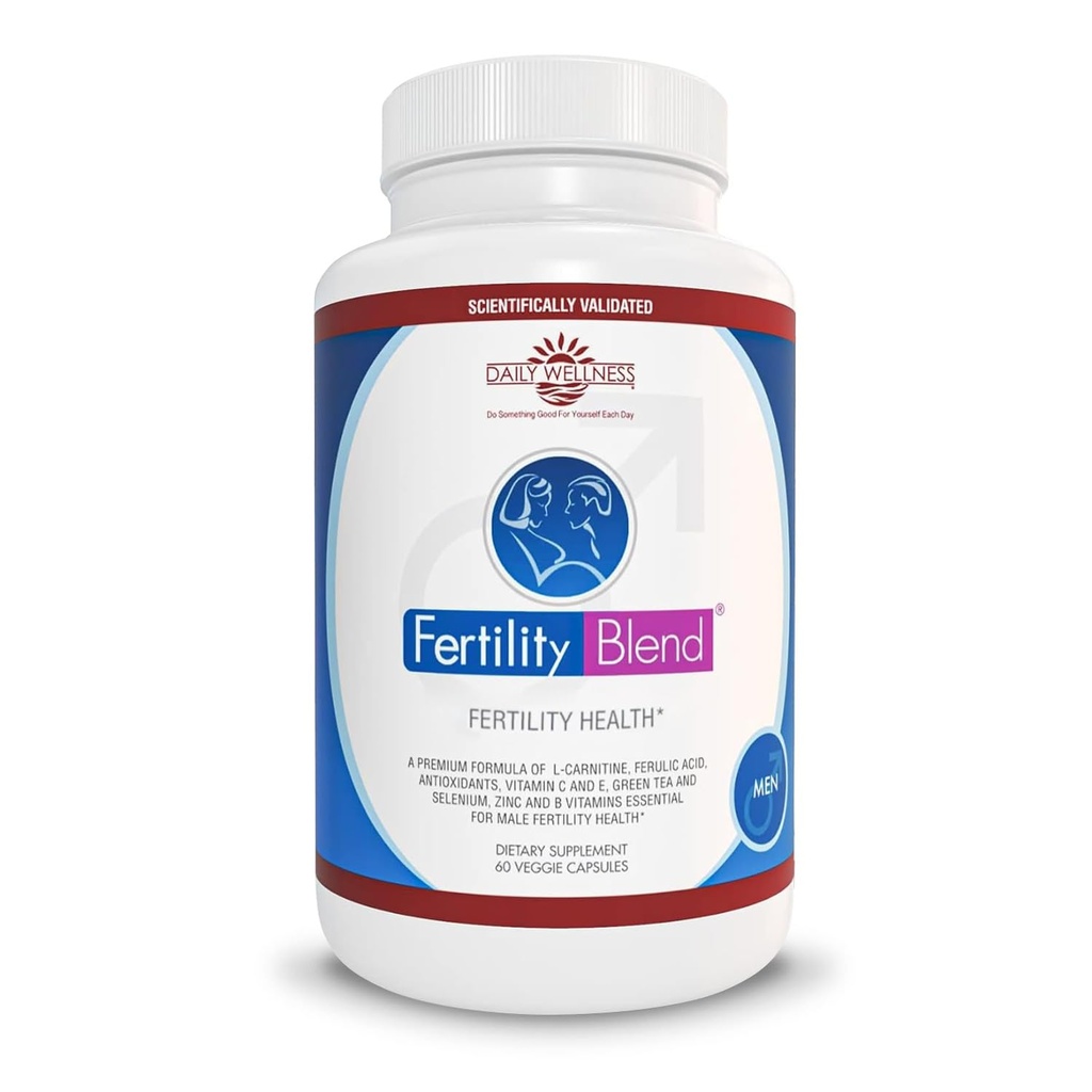 Daily Wellness for Men - Male Fertility Supplements, Vitamin Blend Pills - Male Count Pre-Conception for Him - Fertility Supplements for Men - 60 Capsules, 1 Pack