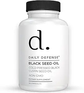 Cápsulas de aceite de semilla negra prensada en frío - 90 Conde - Nigella Sativa para el cabello, piel &amp; inmunidad mejorada - Vegan, libre de gluten, aceite de cumino negro no GMO